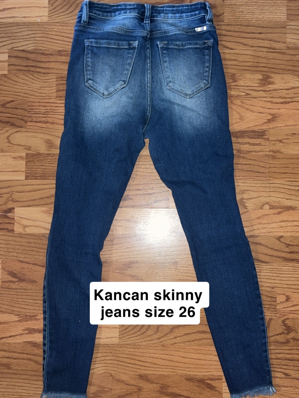 KanCan Distressed Skinny Jeans - Dark Blue Wash - Picture 4 of 4